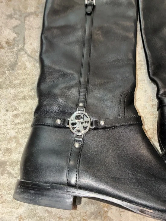 Coach Mulan Calf Black Leather Over-the-Knee Riding Boots - Picture 2 of 9
